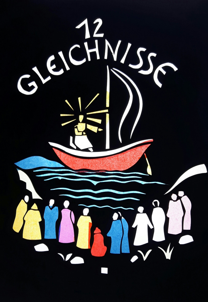 12 Gleichnisse - Titelblatt 1986 Scherenschnitt 35x49cm