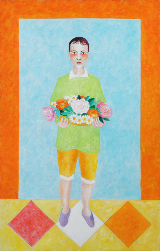 Clemens mit Obstschale 2011 Acryl auf Leinwand 100x160cm