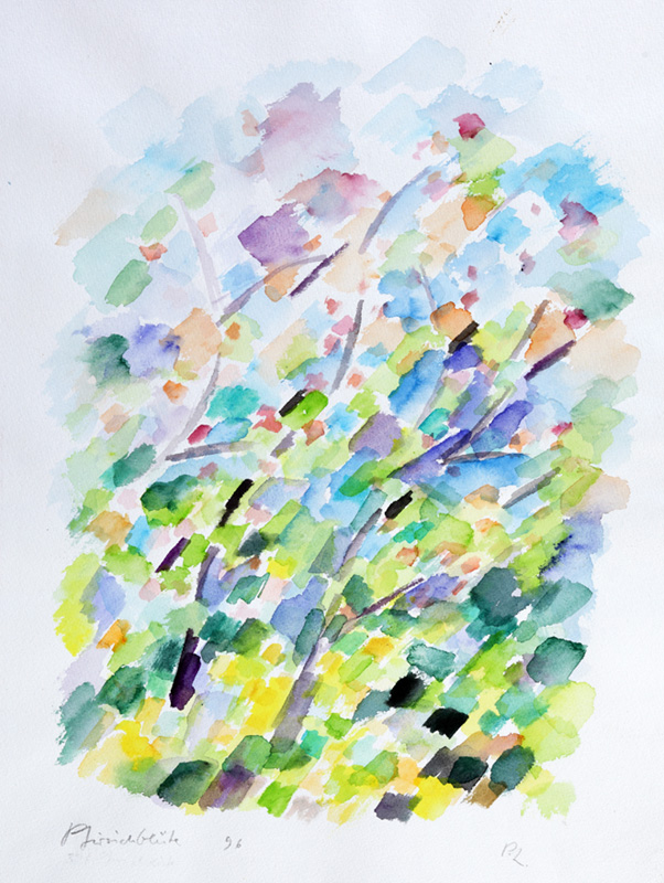 Pfirsichblüte 1996 Aquarell 36x48cm