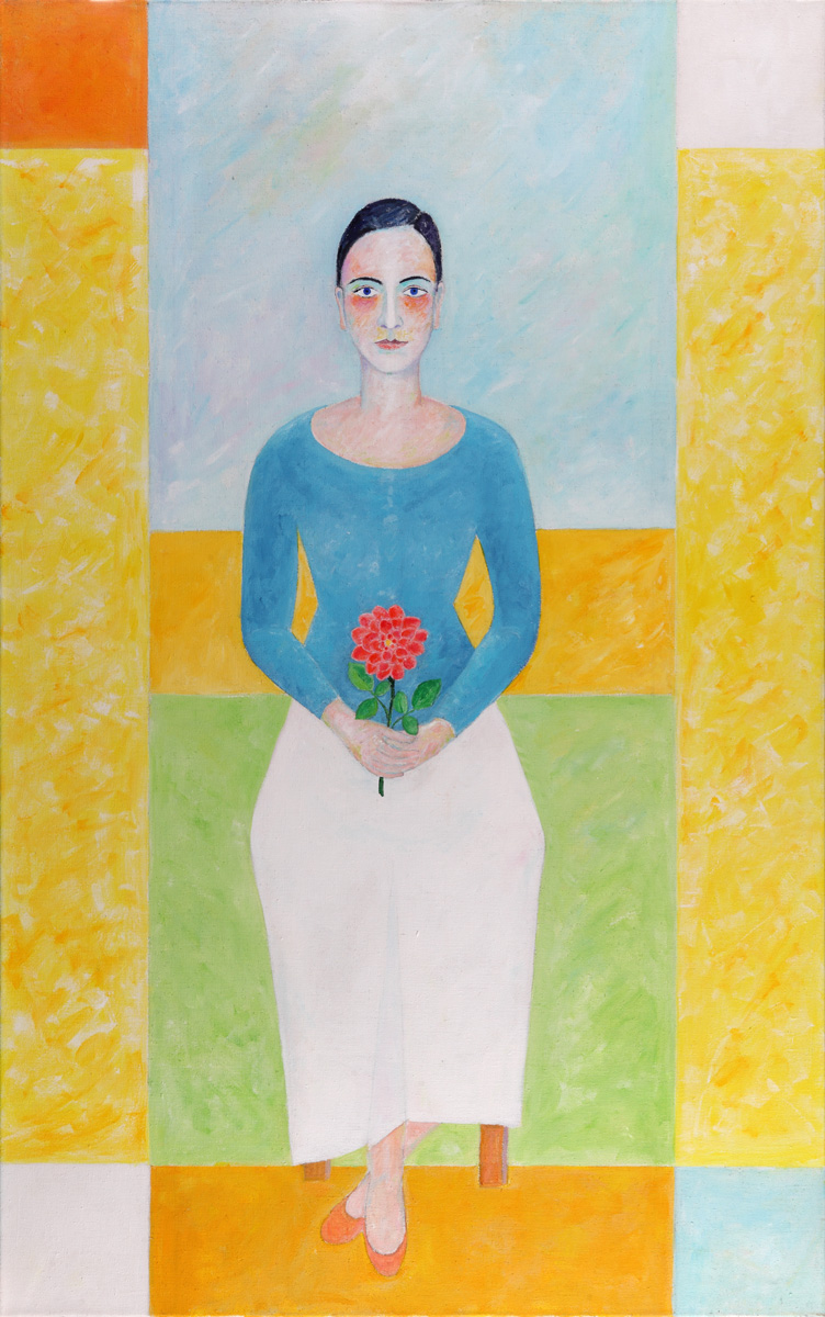 Sophia mit Blume 2013 Acryl auf Leinwand 100x160cm